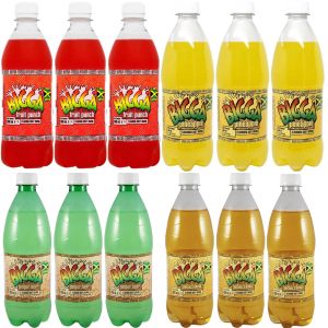 Bigga Mix Case Fruit Punch, Pineapple, Jamaica Kola, Ginger Beer 600ml (Pack of 12)