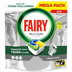 Fairy Platinum All In One Lemon Dishwasher Tablets 113 per pack