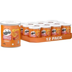 Pringles Paprika Flavour Crisps 40g - Pack of 12 - Savoury Snack