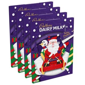 Cadbury Dairy Milk Festive Advent Calendar 90g - Pack of 24 x 4 (Total 96) Creamy Chocolate Chunks for Chocolate Lovers & Festive Sharing