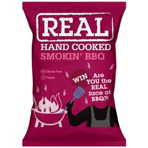 Real Hand Cooked Smoked BBQ Potato Crisps 35g x 24 BBE Jan/24