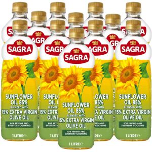 Sagra Sunflower Oil 85% Blended With 15% Extra Virgin Olive Oil 1L x 12
