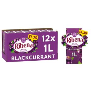 Ribena Blackcurrant 1L x 12 PM£1.39