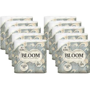 Bloom Luxury Bathroom Tissue Toilet Rolls 3 Ply 4 Rolls x 10 Pack (40 rolls)