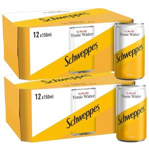 Schweppes Slimline Tonic Water (2x 12p) 150ml x 24 BBE 30/09/2023