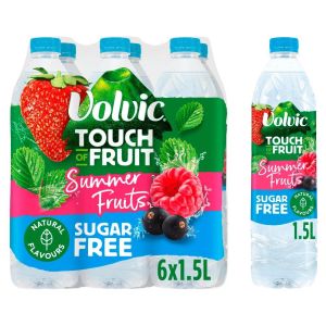 Volvic Touch Of Summer Fruits Sugar Free Water 1.5L x 6