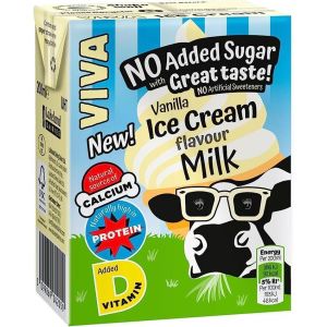 Viva UHT Vanilla Ice Cream Milk No Added Sugar 200ml x 27 BBE 13/12/23