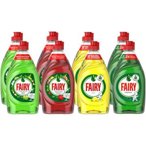 Fairy Washing Up Liquid Mixed Selection 320ml x 8 - 2 Each of Lemon, Apple, Original & Pomegranate Grapefruit