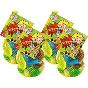 Sugar Daddy Sour Jelly Fruits 370ml – Pack of 40 (4x10pk) – Fun Fruit Shaped Sour Jelly Candy Treats