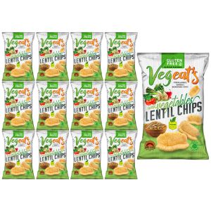 Vegeat's Lentil Chips with Vegetables 50g x 12, Gluten Free, Vegan , Oven Baked not Fried