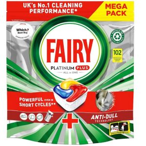 Fairy Platinum Plus All In One Lemon Dishwasher Tablets 102 per pack