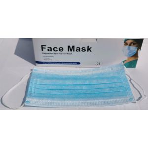 Face Mask 3 Ply Non-Woven Triple layer With Nose Pin (Pack of 50)