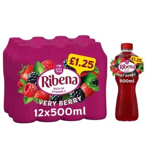 Ribena Very Berry 500ml x 12 PM £1.25 BBE Jan/23