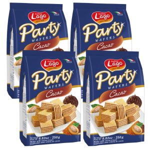 Gastone Lago Cacao Flavoured Party Wafers 250g x 4 