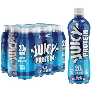 SCI-MX Juicy Blue Raspberry Protein Drink (20g Protein) -  Pack of 12 x 500ml Bottle - Real Fruit Juice, No Sugar Added