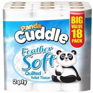 Panda Cuddle White 2ply Toilet Rolls (2 x18pk) 36 Rolls 