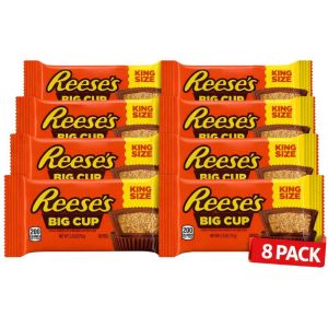 Reese's Big Cup King Size 632g - Pack of 8 (16 Big Cups), Milk Chocolate & Peanut Butter, Best Before: 03/2026