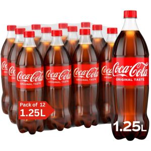 Coca-Cola Original Taste 1.25L Bottles - Pack of 12 - Classic Refreshment, Best Before: 30/04/2026