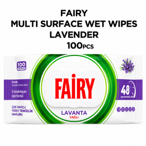 Fairy Lavender Scented Multi-Purpose Wet Cleaning 100 Wipes, Convenient Daily Cleaning for Kitchen & Bathroom