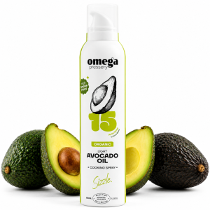 Omega Pressery Organic Light Avocado Oil Cooking Spray – 150ml Spray Bottle  – Organic Cooking Spray for Frying & Roasting