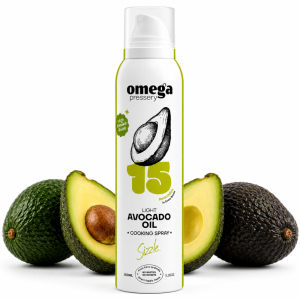 Omega Pressery Light Avocado Oil Cooking Spray ––150ml Spray Bottle –– Ideal for Air Frying, Coating & Grilling