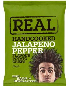 Wholesale Supplier Real Hand Cooked Jalapeno Pepper Potato Crisps 24 x 35g