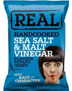 Wholesale Supplier Real Handcooked Sea Salt & Cider Vinegar Crisps 35g x 24