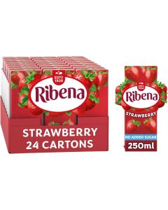 Ribena Strawberry No added Sugar 250ML x24