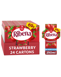 Ribena Strawberry Juice Drink Carton PMP 250ml x 24 Best Before Jul/2025
