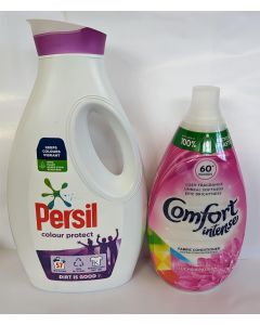 Wholesale Supplier Persil Colour Protect 57 Washes & Comfort Intense Fuchsia Passion 60 Washes Bundle