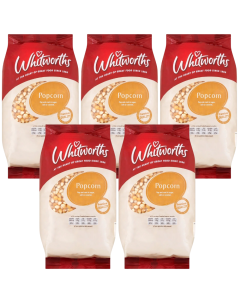 Whitworths Popcorn 500g x 5 - Pop and coat in sugar, salt or caramel Snack Crispy Crunchy