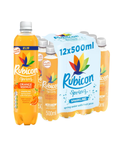 Rubicon Spring Orange Mango Sparkling Water with Real Fruit Juice PMP 500ml x 12