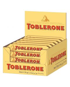 Toblerone Milk Chocolate Bars With Honey And Almond Nougat 35g x 24