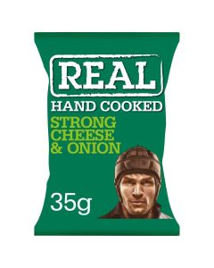 Wholesale Supplier Real Hand Cooked Strong Cheese & Onion Potato Crisps 35g x 24