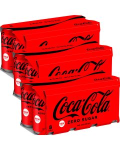 Wholesale Supplier Zero Coke Can (3 x 8pk) 330ml x 24 BBE 30/11/2023