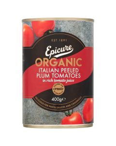 Wholesale Supplier Epicure Organic Peeled Plum Tomatoes 400g x12pk