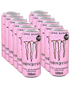 Wholesale Supplier Monster Strawberry Dreams Energy Ultra Zero Sugar PMP 500ml x 12