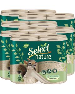 Select Nature Recycled 3ply Toilet Rolls Super Soft Toliet Paper Hygienic Eco Friendly Recycled Fibers from Beverage Cartons (48 Rolls)