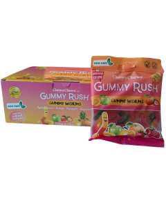 Cheery Chews Gummy Rush Gummy Worms – 12 x 90g | Halal, Non-GMO, Gluten & Peanut Free