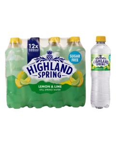 Highland Spring Lemon & Lime Still Water 500ml x 12 Best Before 31/07/2025
