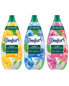 Comfort Fabric Conditioner Botanical 86 Washes Mix Case 1.29L x 3 - Summer Bouquet, First Blooms & Heavenly Fresh