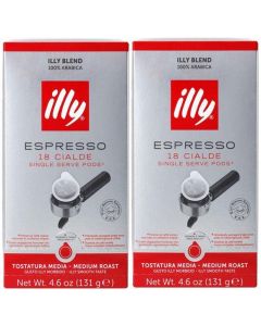(Pack of 2) Illy ESE Espresso Coffee Paper Pods (Total 36 Servings)