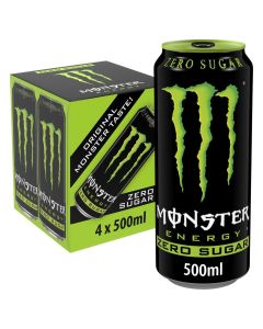 Wholesale Supplier *Zero Green* Monster Energy ZERO Sugar (6 x 4pk) 500ml x 24