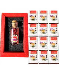 Saffron Premium Quality Highly Aromatic Pure "All Red" Filaments 1g (Pack of 12)