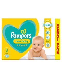 Pampers New Baby Size 3 Jumbo+ Pack 72pk