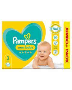 Wholesale Supplier Pampers New Baby Size 3 Jumbo+ Pack 72pk