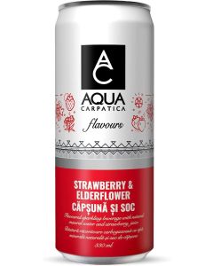 Wholesale Supplier Aqua Carpatica Strawberry & Elderflower Flavours Sparkling 330ml x 24 Best Before 06/03/2025