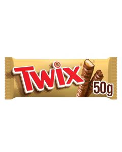 Twix Caramel & Milk Chocolate Fingers Biscuit Snack Bar 50g x 25