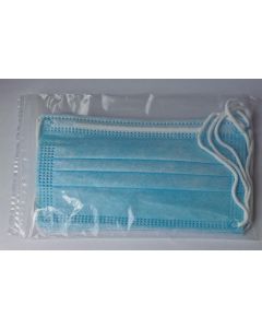 Face Mask 3 Ply Non-Woven Triple layer With Nose Pin Sealed Bag (Pack of 5)