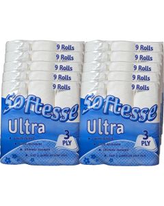 Wholesale Supplier Softesse Ultra Unscented 3 PLY Toilet Rolls (5 x9pk) 45 Rolls